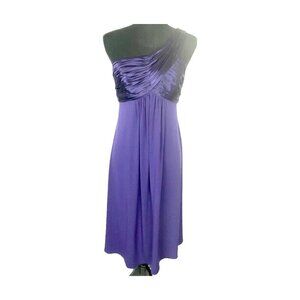 David's Bridal Bridesmaid Gown Dress Size 8 Formal One Shoulder Purple 1a-10